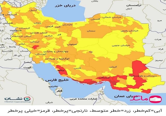 ۶۰ درصد استان بوشهر در وضعیت قرمز کرونایی