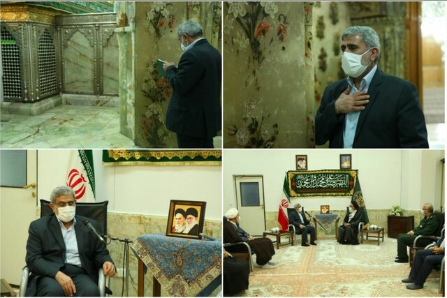 حضور فرمانده سپاه قدس در حرم حضرت معصومه (س) و دیدار با مراجع تقلید