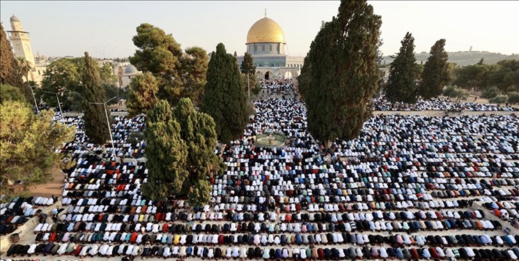 طنین‌انداز شدن فریاد حمایت از مقاومت در مسجدالاقصی با حضور ۱۰۰ هزار نفر + فیلم