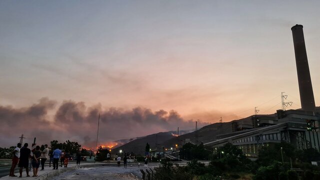 مهار آتش سوزی جنگلی در نزدیکی نیروگاهی در جنوب غرب ترکیه