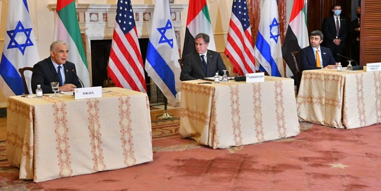 نشست مشترک وزیران خارجه آمریکا،امارات و رژیم صهیونیستی در واشنگتن