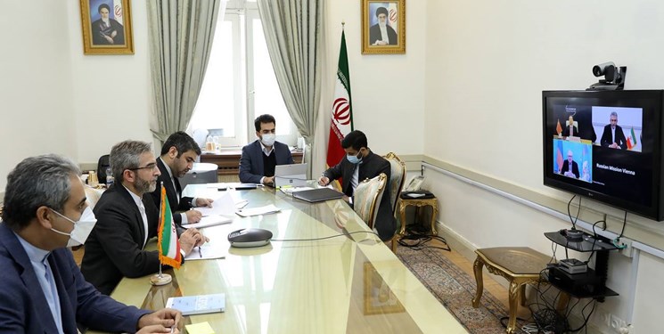 توئیت باقری از نشست مجازی امروزش با شرکای چینی و روسی و تأکید بر لغو همه تحریم‌ها