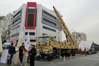 نمایش موشکهای نظامی در چهار راه ولیعصر؛ ساعتی قبل از شروع راهپیمایی روز قدس نمایش موشکهای نظامی در چهار راه ولیعصر؛ ساعتی قبل از شروع راهپیمایی روز قدس