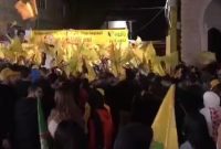 شادی خیابانی حامیان حزب‌الله در پی پیروزی برخی نامزدهایشان + فیلم