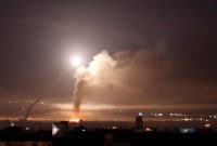 مقابله پدافند هوایی سوریه با اهداف متخاصم در منطقه مصیاف