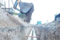 عملیات اجرایی پروژه خطوط انتقال آب بین مخازن شهر هرسین آغاز شد