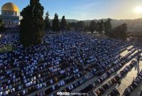 نماز عید قربان در مسجدالاقصی با مشارکت ۱۵۰ هزار نفر برگزار شد +عکس