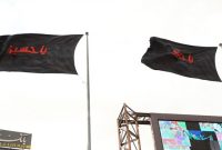 پرچم متبرک حرم سیدالشهدا (ع) در میدان امام حسین برافراشته شد پرچم متبرک حرم سیدالشهدا (ع) در میدان امام حسین برافراشته شد