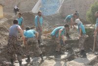 حضور جهادی دانشجویان پدافند هوایی ارتش در مناطق سیل‌زده فیروزکوه