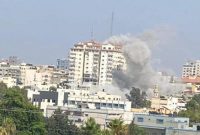 حمله صهیونیست‌ها به یک ساختمان مسکونی در غرب غزه