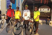 دوچرخه‌سوار لامردی، از جنوب فارس تا کربلا را رکاب می‌زند