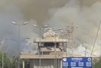 آتش‌سوزی در مقر الحشد الشعبی در منطقه سبز بغداد+ویدئو