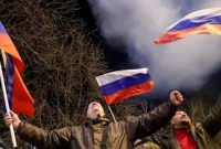 تظاهرات روس زبان‌ها  در «کلن» با پرچم‌های روسیه +فیلم