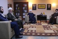 دیدار رئیس اتحادیه جهانی علمای مقاومت با دبیرکل حزب الله لبنان