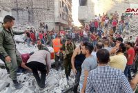 ریزش ساختمان در حلب سوریه ۱۰ کشته برجای گذاشت