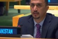 سرپرست نمایندگی افغانستان در مجمع عمومی سازمان ملل سخنرانی می‌کند