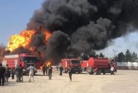 آتش‌سوزی در پالایشگاه نفت اربیل+ویدئو