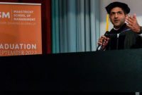 سخنرانی دانشجوی دانشگاه صنعتی امیرکبیر در مراسم فارغ‌التحصیلان هلند