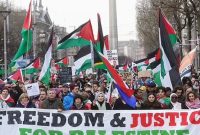 تظاهرات بزرگ ایرلندی‌ها در حمایت از فلسطین